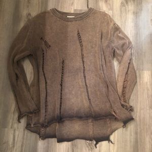 Umgee ombré medium oversized distressed sweater
